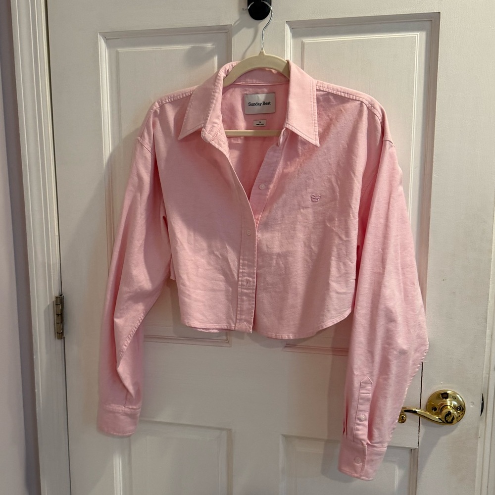 Sunday best ARITZIA Light Pink Cropped Shirt